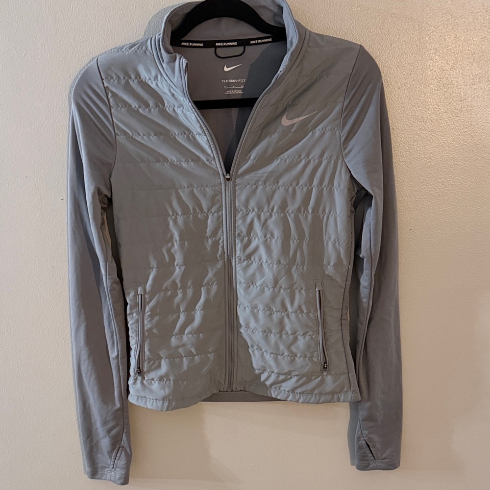 Nike Therma-Fit Women's Light Gray Running Jacket Size S